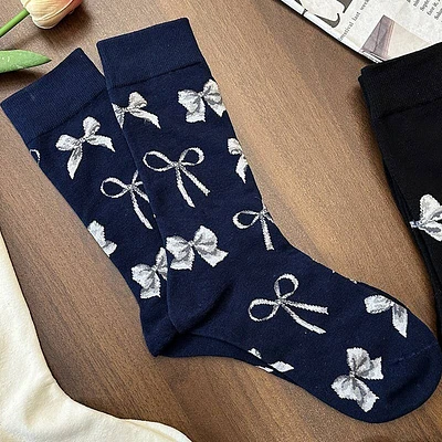 Bow Socks Mid Calf Length