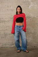 Red Knit Shrug Sweater