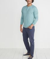 Double Knit Henley Surf Green