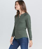 Double Knit Henley Moss