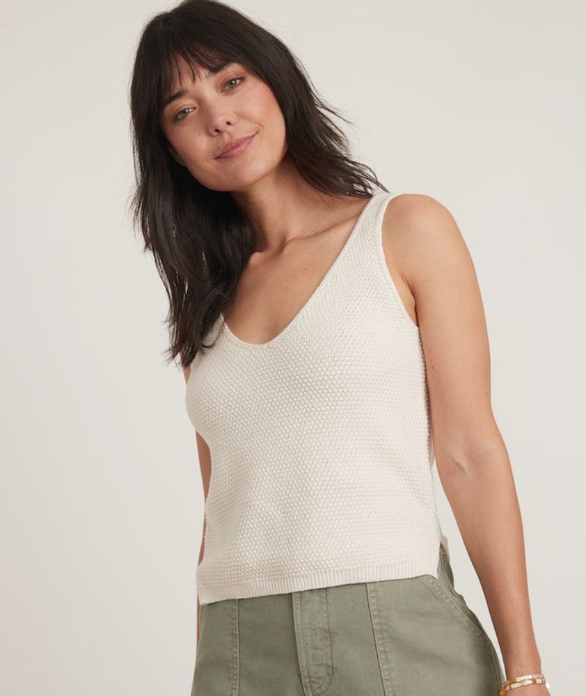 Finley Sweater Tank in White Linen