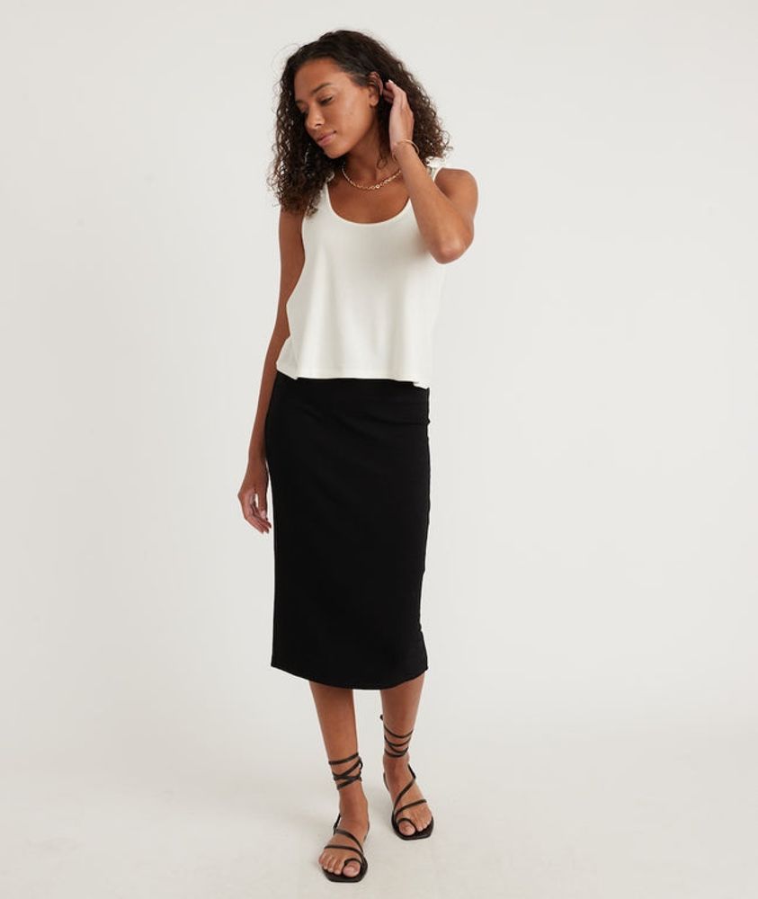 Lexi Rib Midi Skirt Black