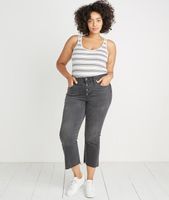 Logan Tank Natural/Charcoal Stripe