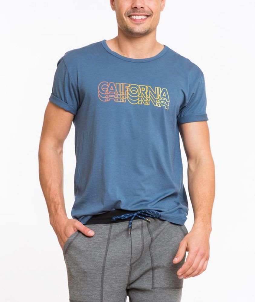 Marine Layer Crewneck Graphic Tee in Navy