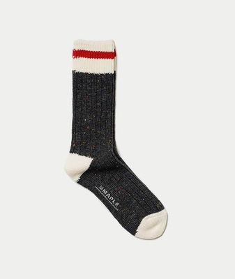 Maple Heritage Speckle Ribbed Sock in Charcoal