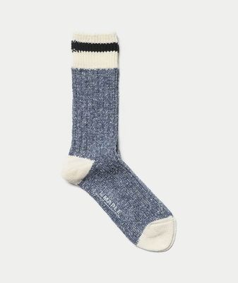 Maple Heritage Speckle Ribbed Sock in Blue