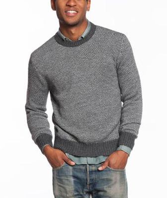 Contrast Crewneck Sweater - Grey and Charcoal