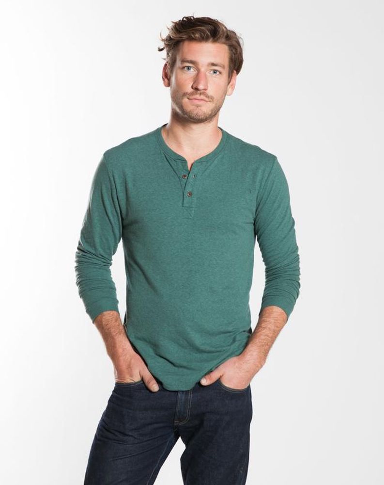 Double Knit Henley - Pineneedle