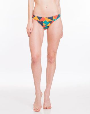 Catalina Reversible Bikini Bottom - Geometric Print and Navy