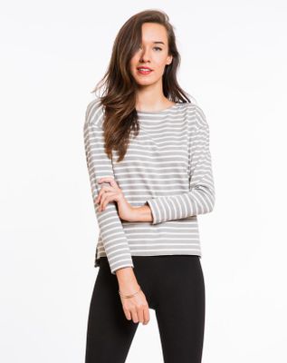 Breton Striped Shirt - Grey and White Stripe