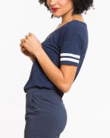 Varsity Stripe Martha V-Neck - Mood Indigo