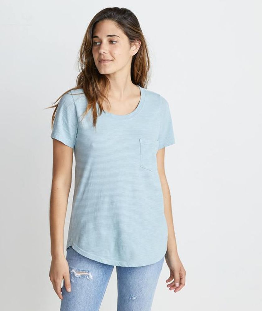 Boyfriend Pocket Tee Aquamarine