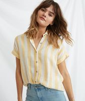 Paige Button Down Daffodil/White Stripe