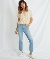 Paige Button Down Daffodil/White Stripe