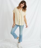 Paige Button Down Daffodil/White Stripe