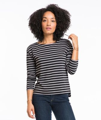 Breton Striped Shirt Black and Grey