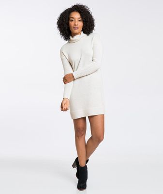 Turtleneck Sweater Dress - Cream