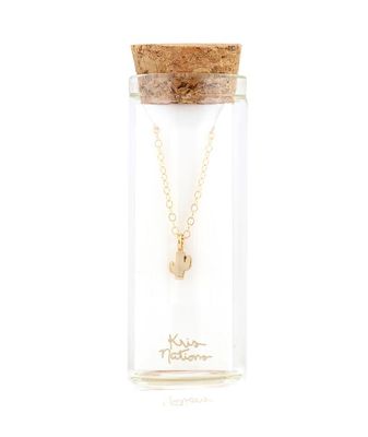 Kris Nations Saguaro Cactus Charm Necklace in Gold