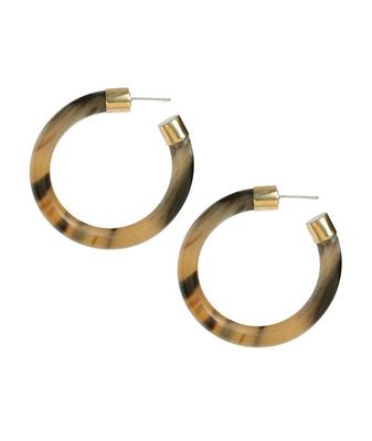 Soko Capped Horn Hoops in Natural
