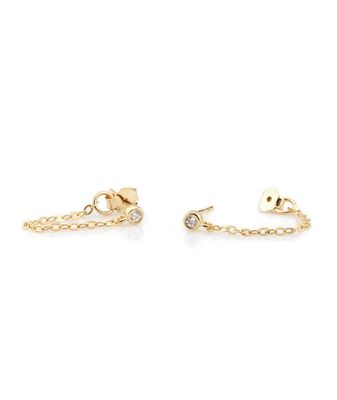 Kris Nations Chain Stud Earrings with Stone