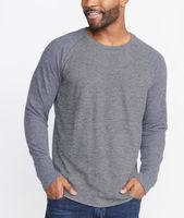 Double Knit Baseball Raglan Heather Grey Stripe