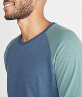 Double Knit Baseball Raglan Deep Denim/Forest Green