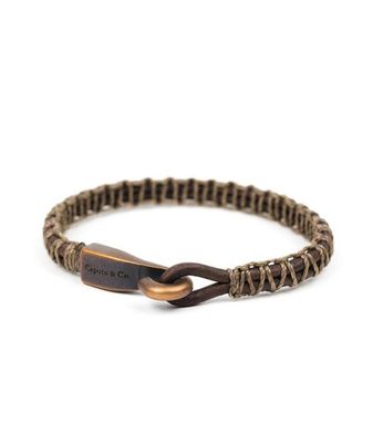 Caputo & Co. Hand-Woven Big Hook Bracelet in Dark Brown