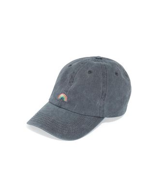 Rainbow Baseball Hat in Black