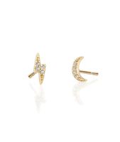 Kris Nations Thunder Moon Pave Stud Earrings