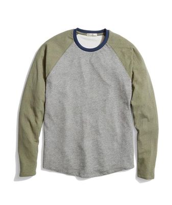 Double Knit Baseball Raglan Light Heather Grey/Grapeleaf