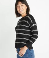 Nina Crewneck Sweater Black/Oatmeal Heather