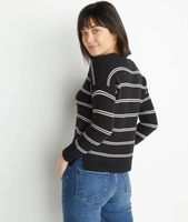Nina Crewneck Sweater Black/Oatmeal Heather