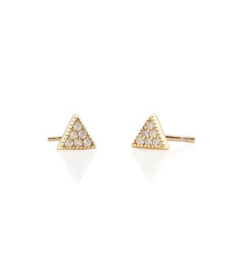 Kris Nations Triangle Pave Stud Earrings