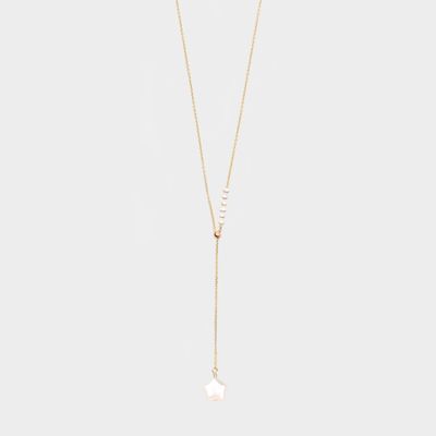 Y Shape Necklace: Mother of Pearl Star