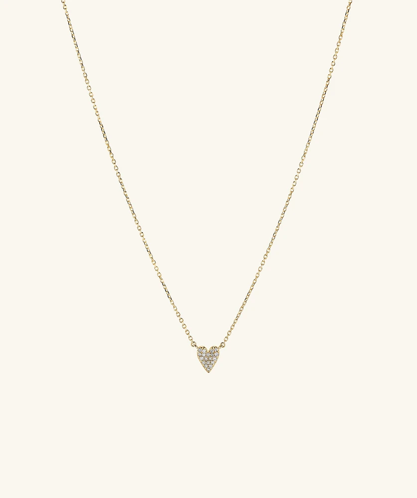 Mini Heart PavÃ© Diamond Necklace