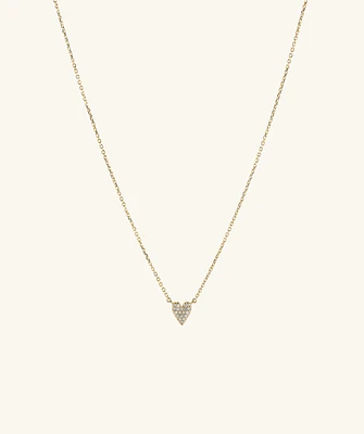 Mini Heart PavÃ© Diamond Necklace