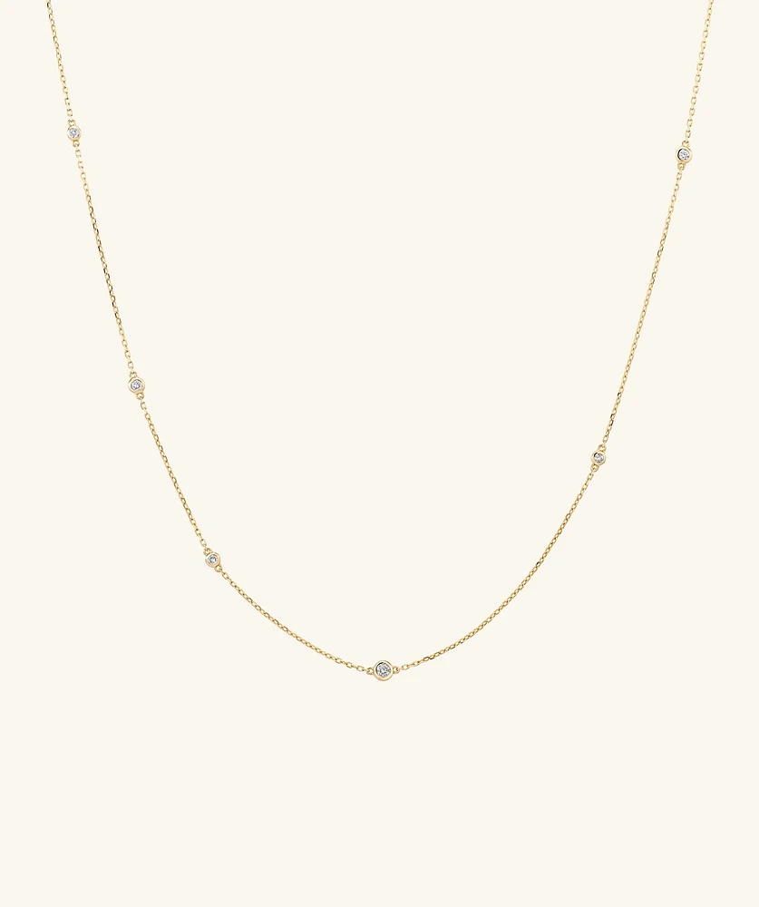 Multi Station Round Diamond Necklace