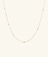 Multi Station Round Diamond Necklace