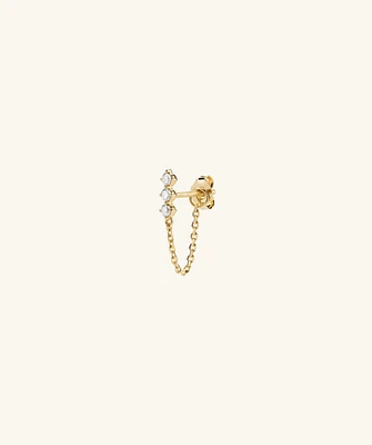 Single Diamond Trio Chain Stud