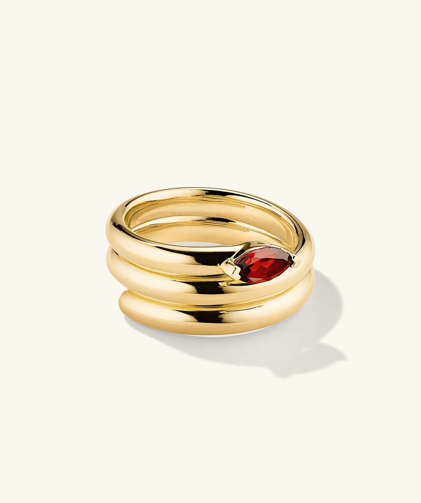 Boa Gemstone Coil Ring