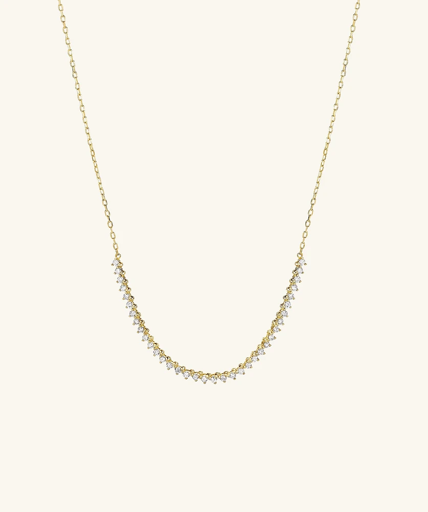 Diamond Half Tennis Necklace