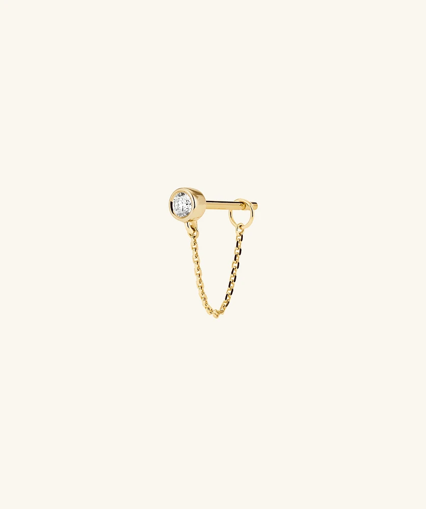 Lab Grown Diamond Round Chain Stud