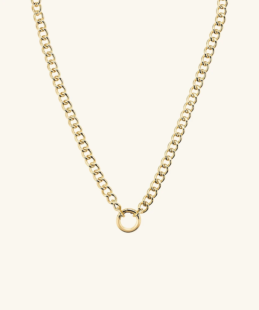 Curb Chain Charm Necklace