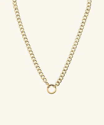 Curb Chain Charm Necklace