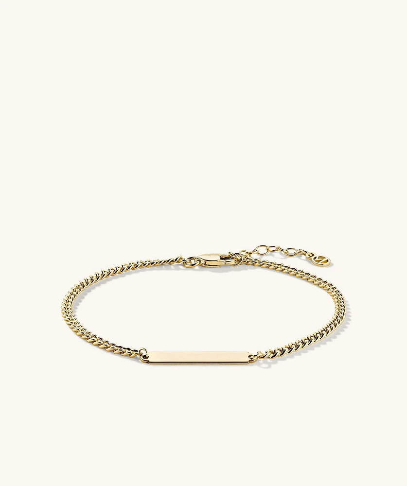 Engravable Bar Curb Chain Bracelet