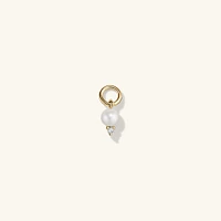 Single Diamond and Pearl Hoop Charm