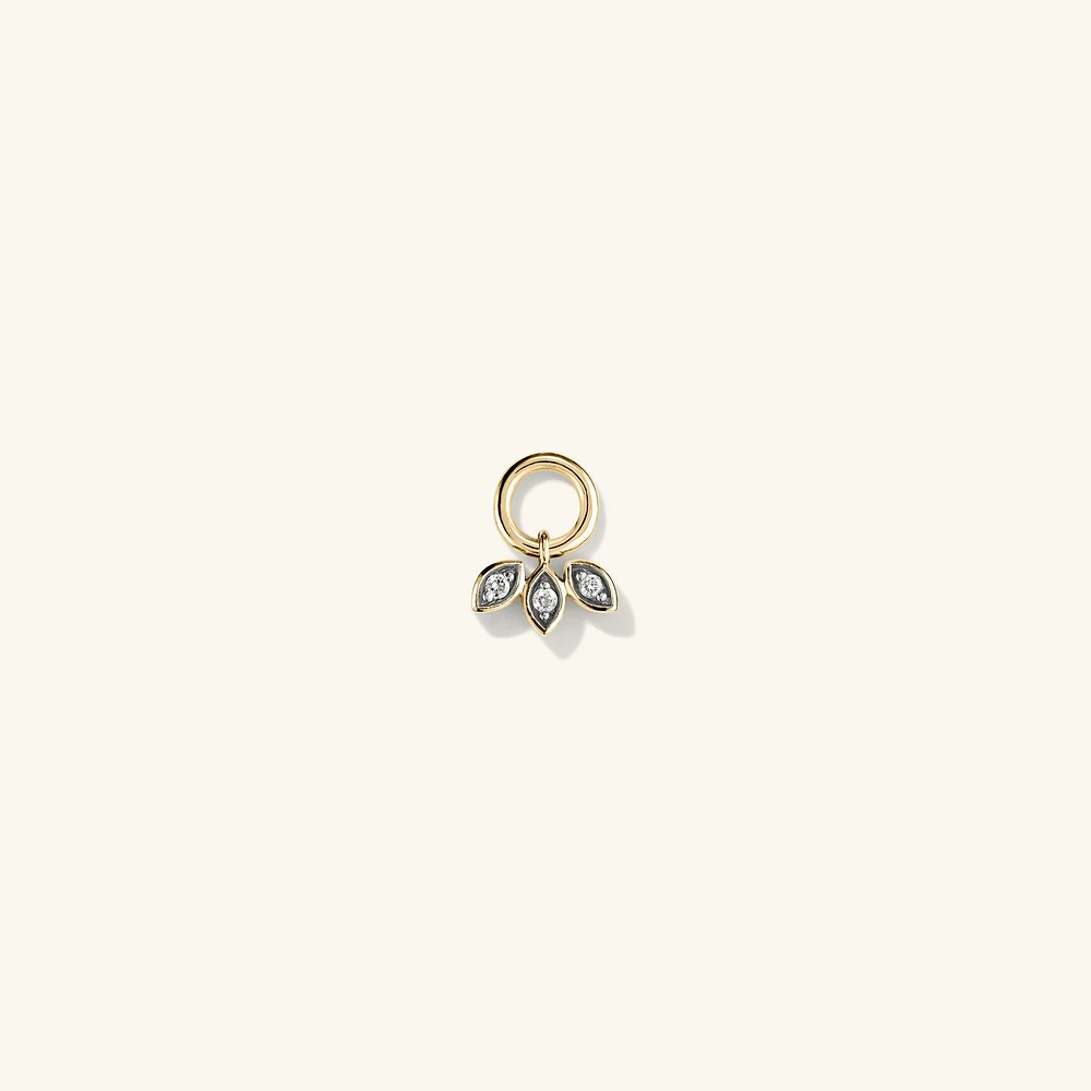 Single Triple Marquise Diamond Hoop Charm