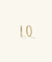 Bezel Lab Grown Diamond Small Hoops