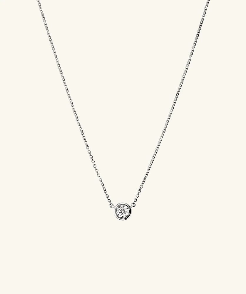 Bezel Lab Grown Diamond Necklace ct