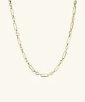 Triple Link Paperclip Chain Charm Necklace